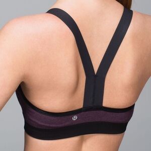 Lululemon Hold Your Om Bra Heathered BlackCherry Size 6